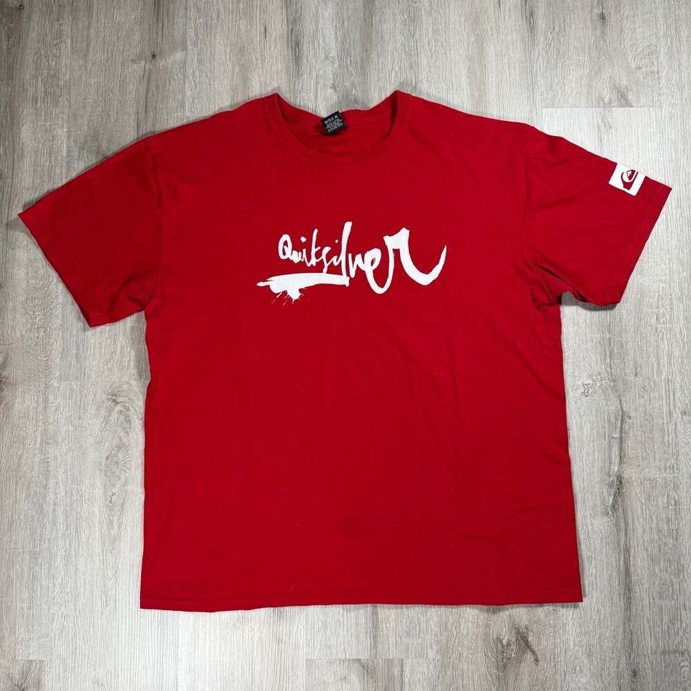 Y2K Surf Quiksilver Impaired II Logo Short Sleeve T-Shirt XL